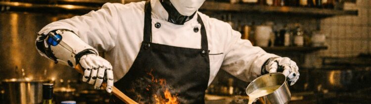 Robot chef en acción culinaria